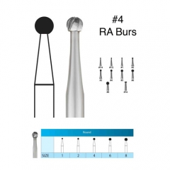 Dental RA #4 Round Carbide Bur for Slow Speed Latch Type 10Pcs/Pack