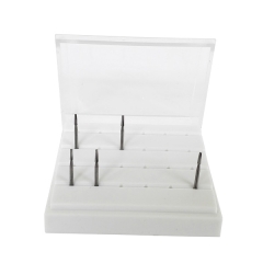 24 Holes Dental Burs Drill Holder Stand Block Disinfection Case Plastic White